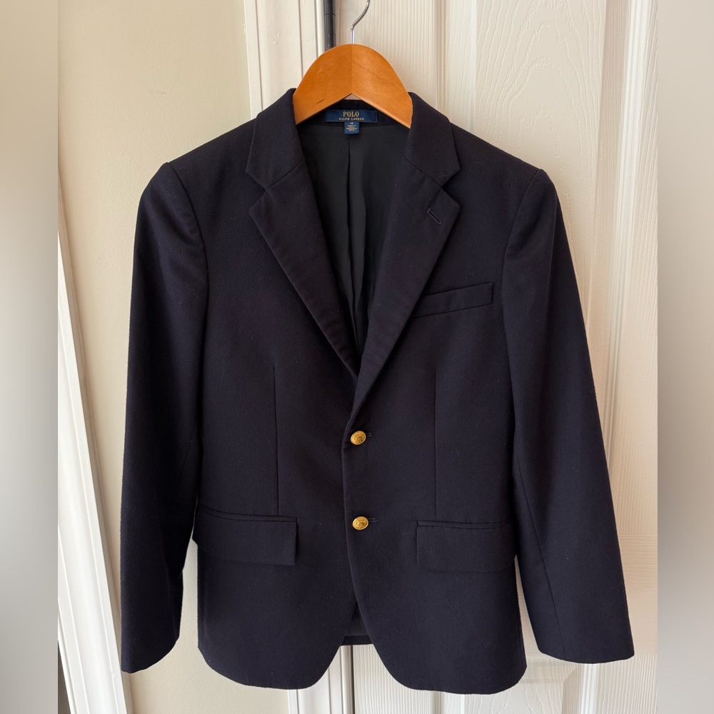 Polo Ralph Lauren Boys Navy Blazer Sz 14 GUC
